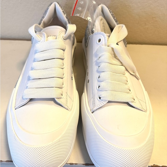 Alexander McQueen men oversized white and silver sneakers
